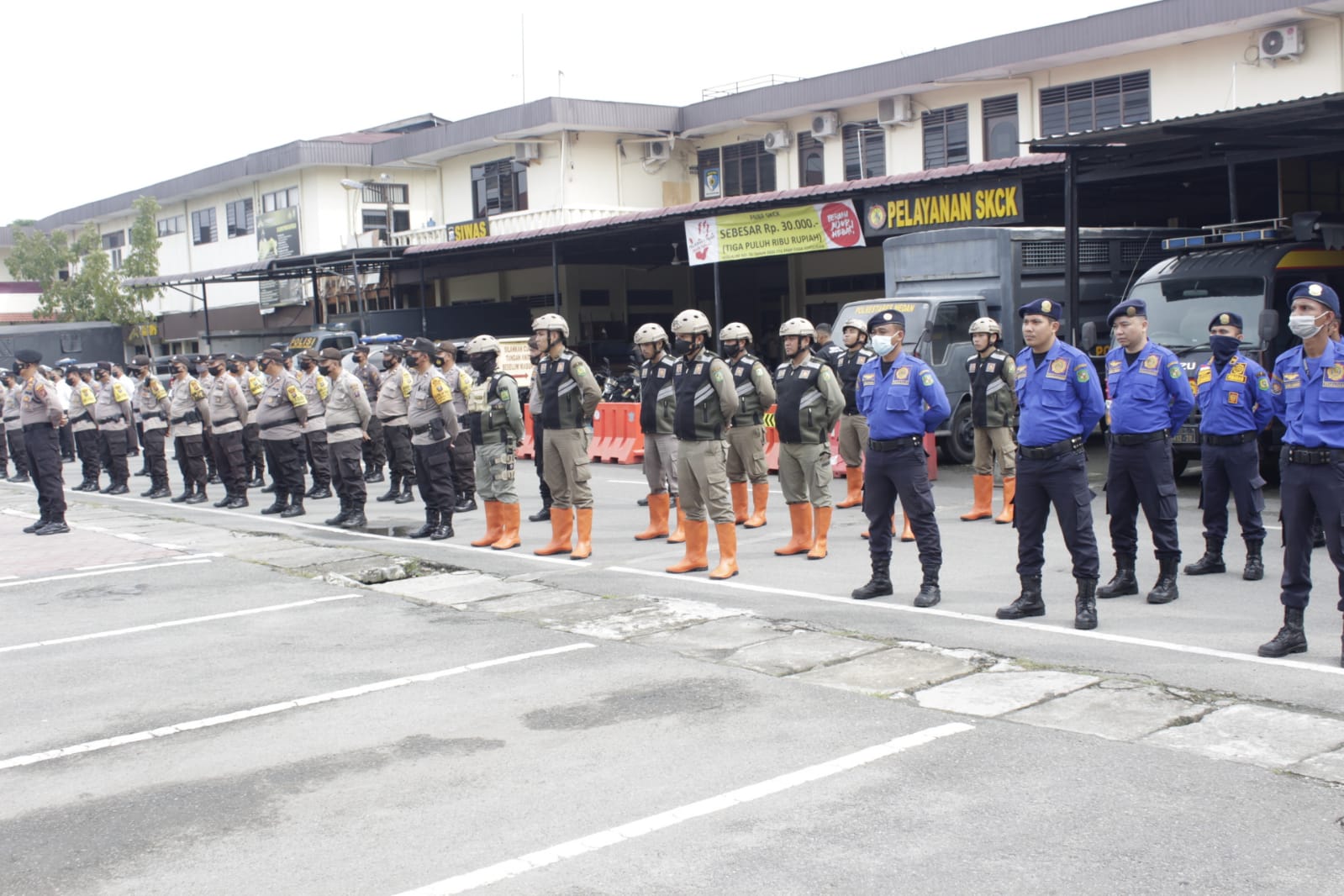 Kegiatan Apel Kesiapan Antisipasi Bencana Alam dalam rangka melaksanakan kebijakan dan atensi Kapolri dalam giat Program Quick Wins Presisi Polri di lingkungan Polrestabes Medan